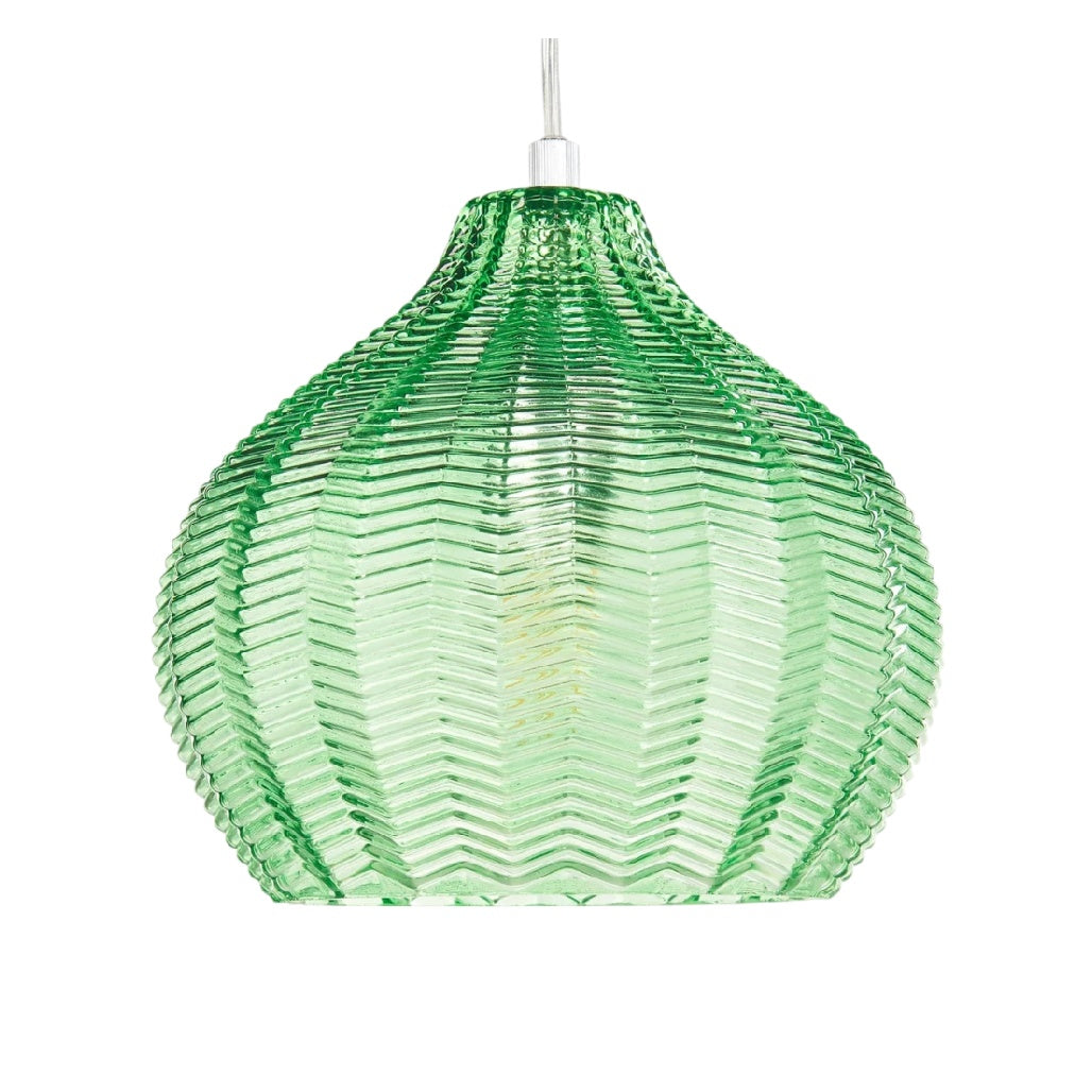 **Suspension en verre texturé vert**
