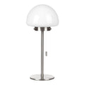**Lampe de table en acier inoxydable avec abat-jour en verre opale**